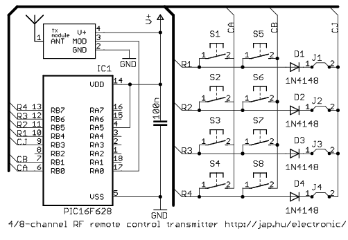 radio remote control transmitter schematic