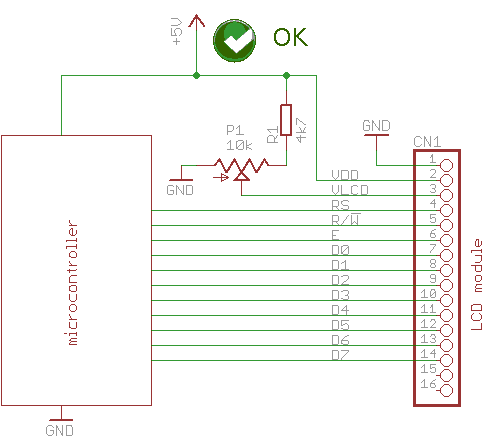 lcd at 5 volts - OK